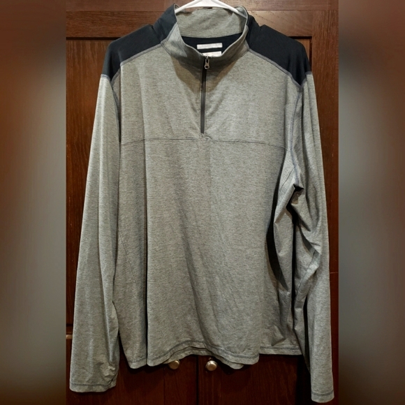 Columbia Omni-Wick Advanced Evaporation Men-s 1/4 Zip Pullover Gray/Navy, Large - Picture 1 of 4